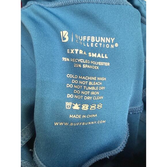 Buff Bunny teal blue XS leggings full length reflective running track workout - Picture 3 of 5